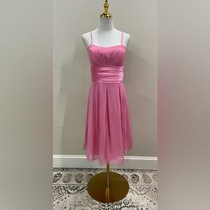 Elegant Pink Spaghetti Strap Dress